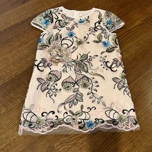 Mini Milly Dress with flowers and sequins.  Looks even better  in person.